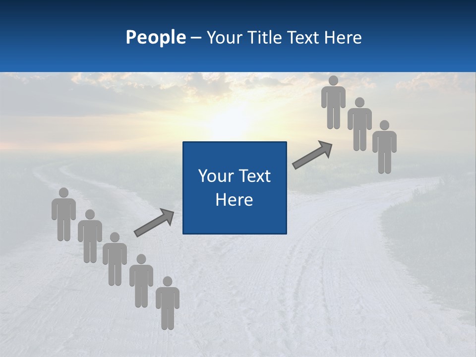A Dirt Road With The Sun Setting In The Background PowerPoint Template