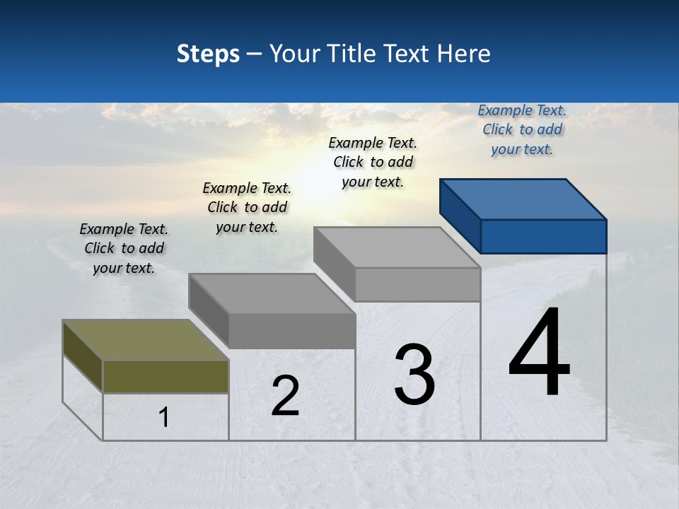 A Dirt Road With The Sun Setting In The Background PowerPoint Template