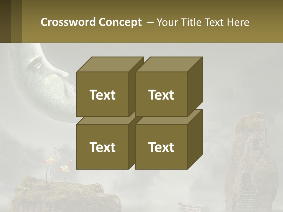 A Man Is Sitting On The Moon In The Sky PowerPoint Template