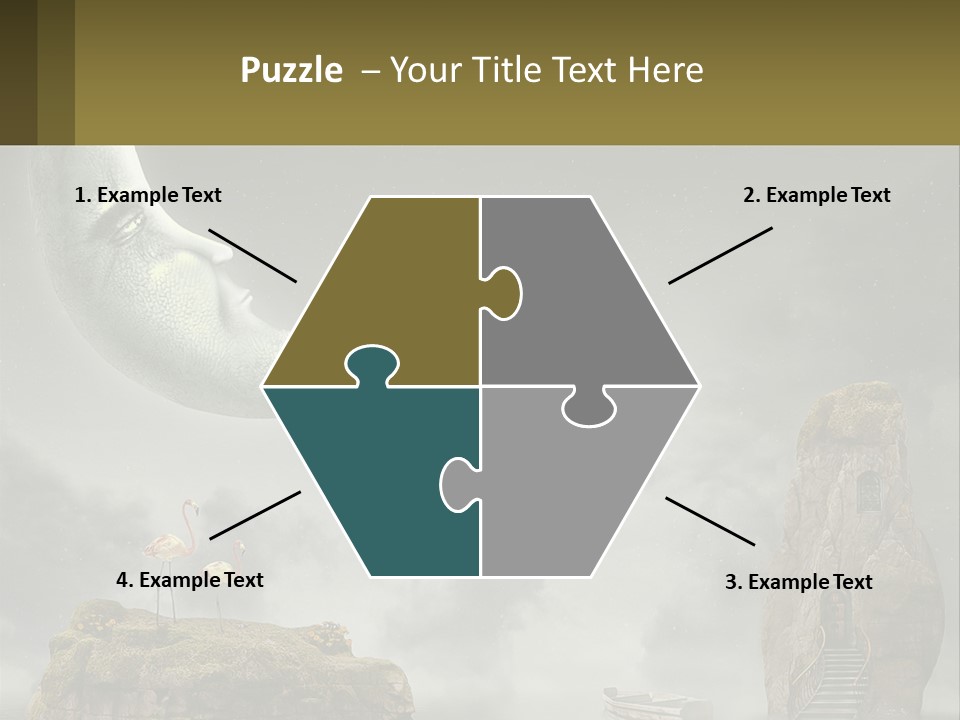 A Man Is Sitting On The Moon In The Sky PowerPoint Template