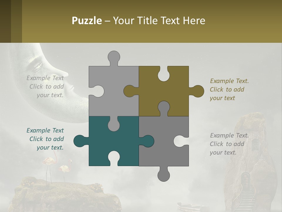 A Man Is Sitting On The Moon In The Sky PowerPoint Template