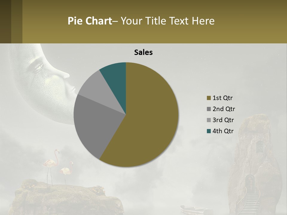 A Man Is Sitting On The Moon In The Sky PowerPoint Template