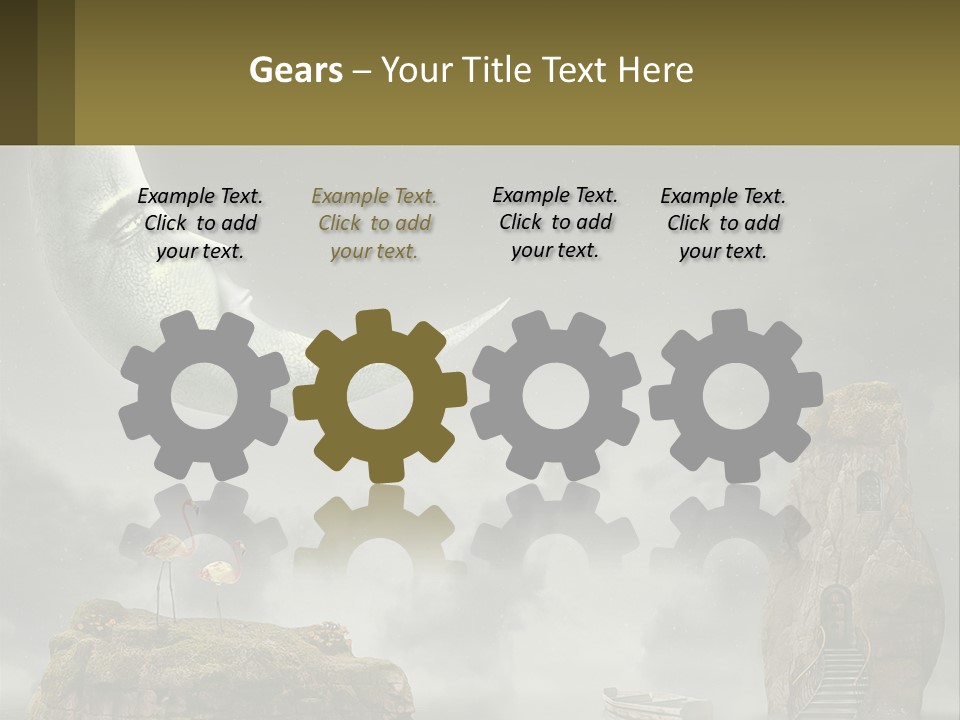 A Man Is Sitting On The Moon In The Sky PowerPoint Template