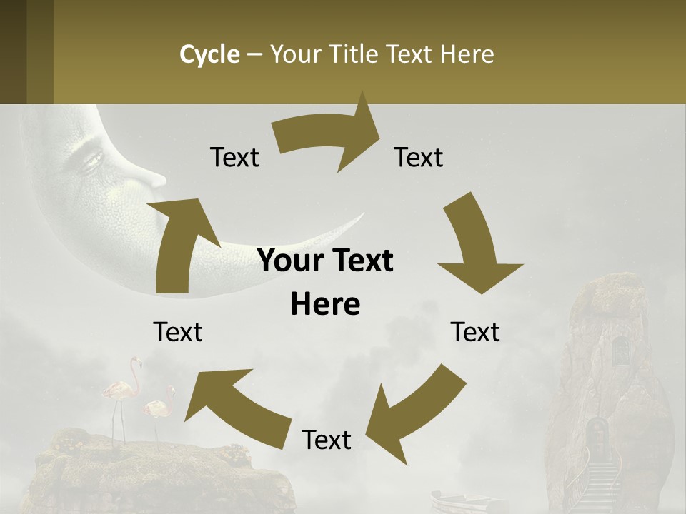 A Man Is Sitting On The Moon In The Sky PowerPoint Template