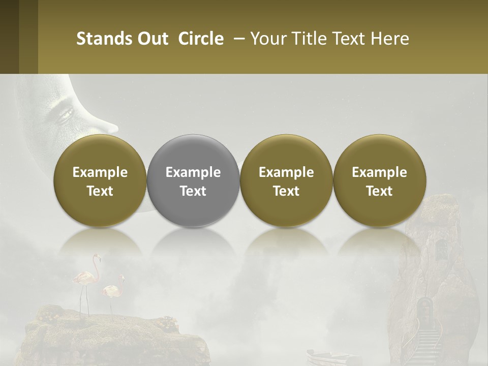 A Man Is Sitting On The Moon In The Sky PowerPoint Template