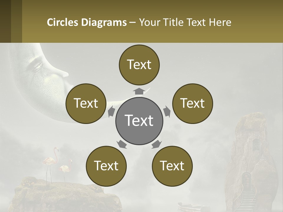 A Man Is Sitting On The Moon In The Sky PowerPoint Template