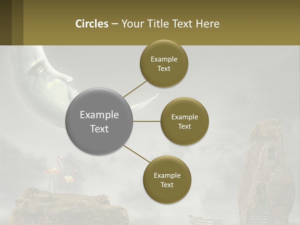 A Man Is Sitting On The Moon In The Sky PowerPoint Template