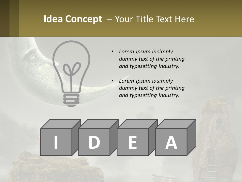 A Man Is Sitting On The Moon In The Sky PowerPoint Template