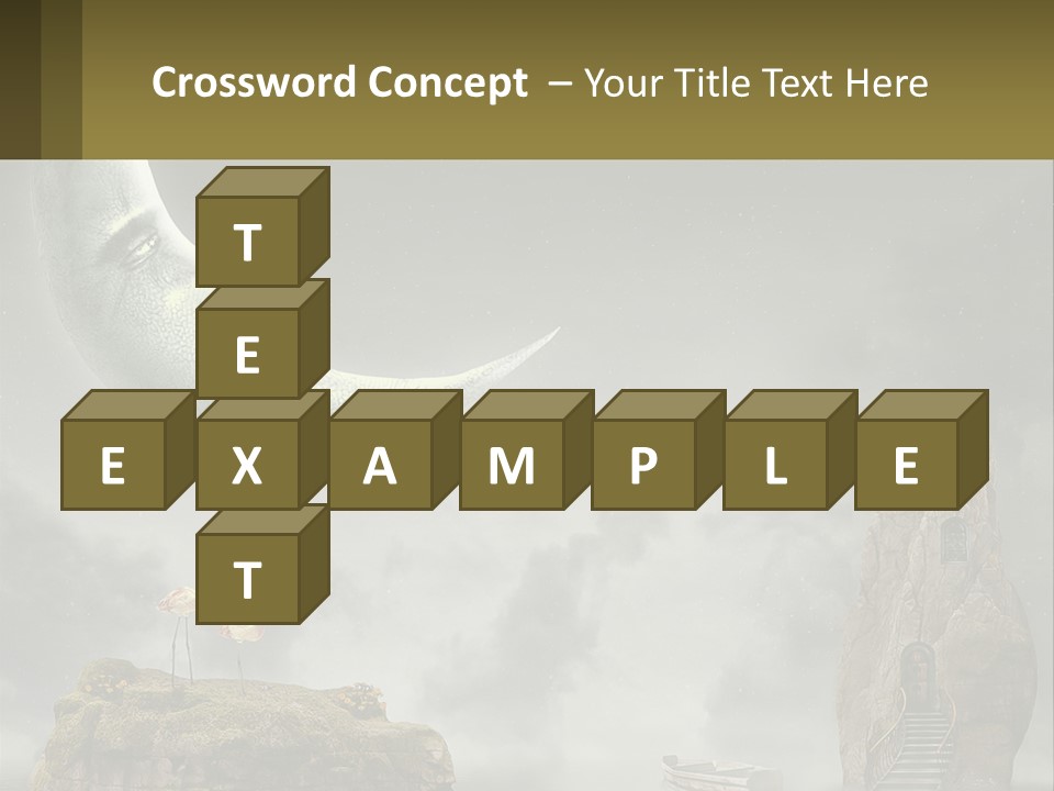 A Man Is Sitting On The Moon In The Sky PowerPoint Template