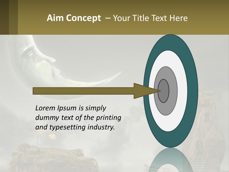 A Man Is Sitting On The Moon In The Sky PowerPoint Template