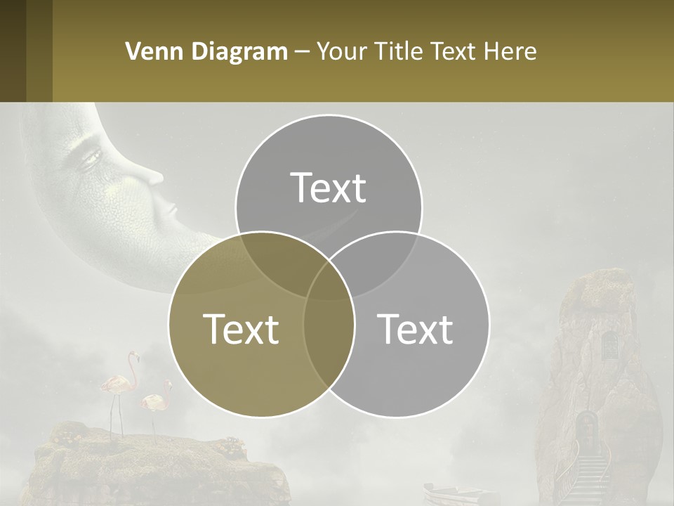 A Man Is Sitting On The Moon In The Sky PowerPoint Template