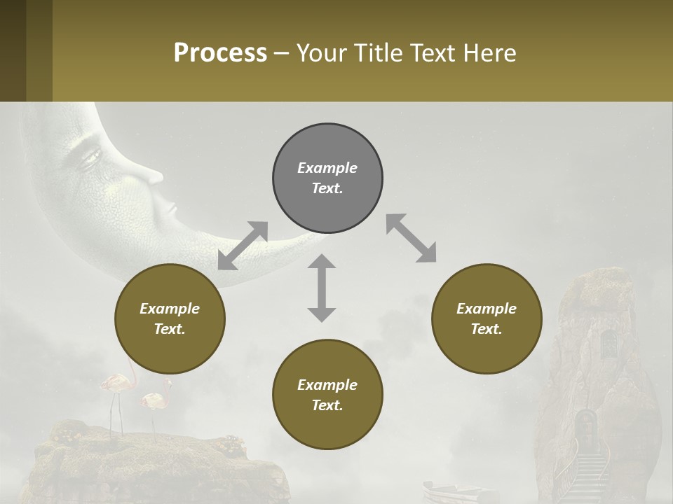 A Man Is Sitting On The Moon In The Sky PowerPoint Template