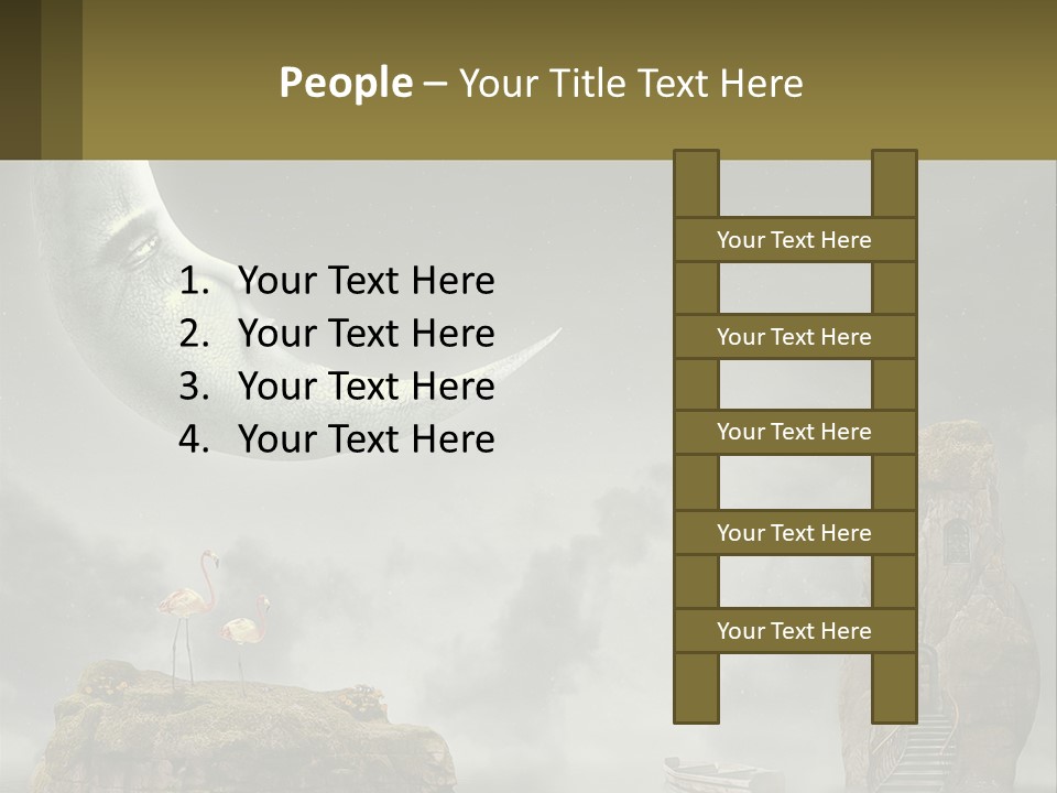 A Man Is Sitting On The Moon In The Sky PowerPoint Template