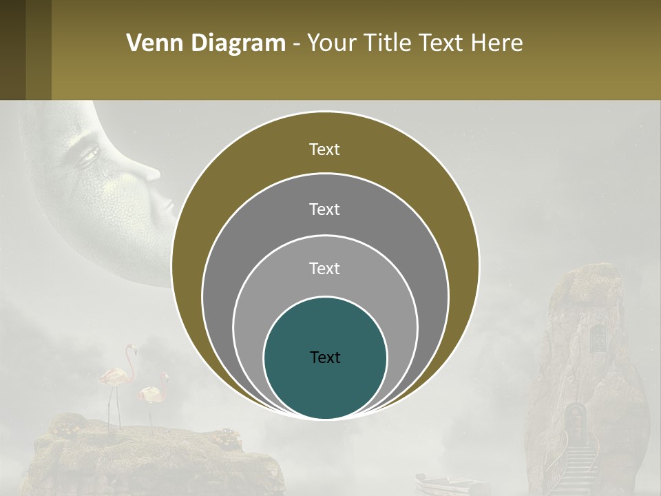 A Man Is Sitting On The Moon In The Sky PowerPoint Template