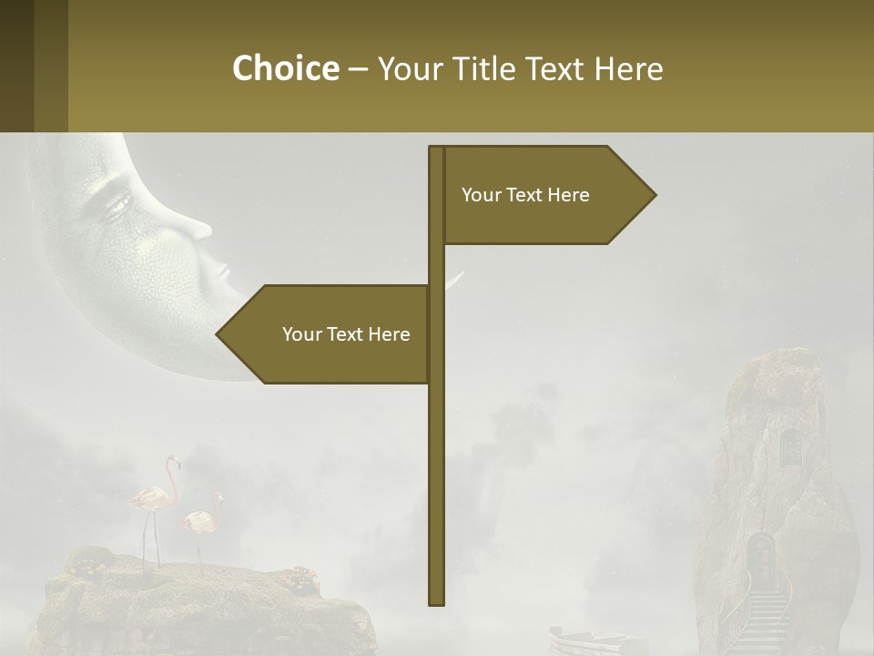 A Man Is Sitting On The Moon In The Sky PowerPoint Template