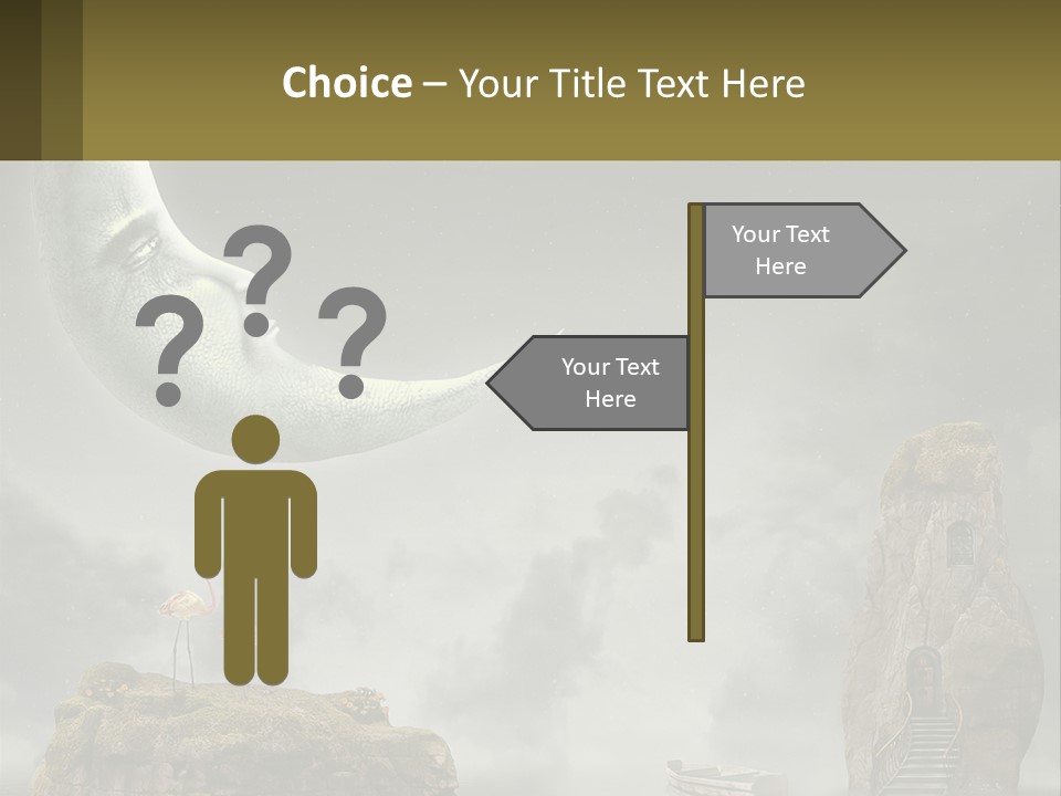 A Man Is Sitting On The Moon In The Sky PowerPoint Template