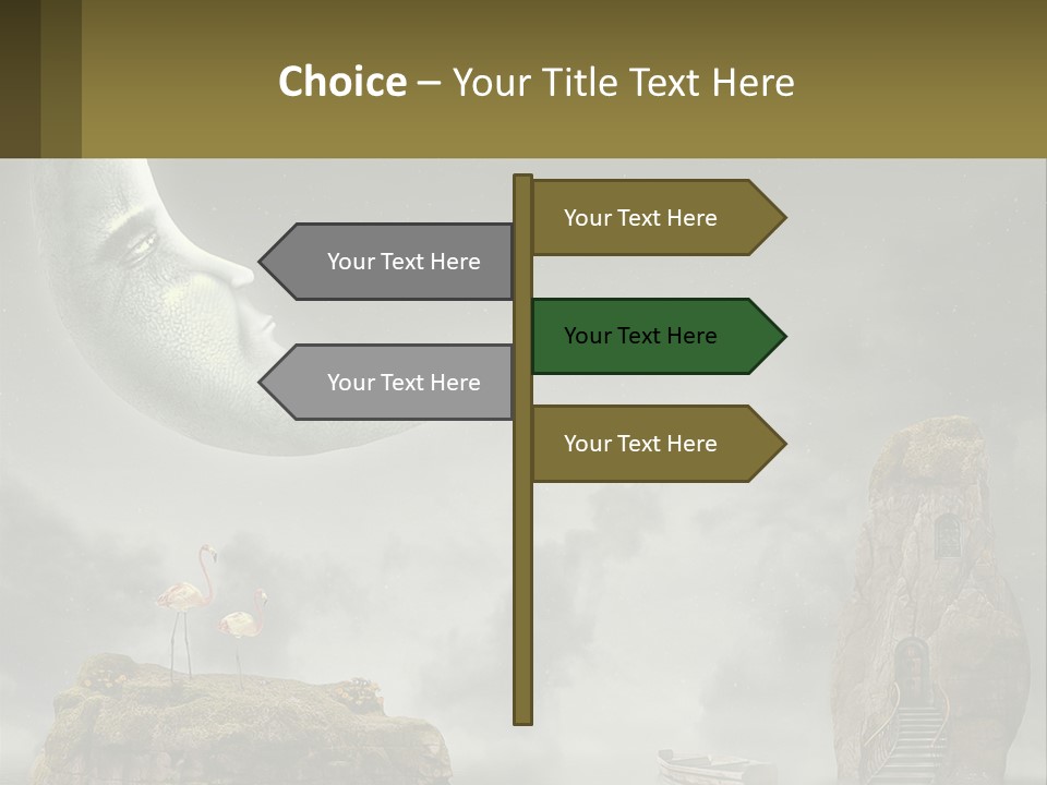 A Man Is Sitting On The Moon In The Sky PowerPoint Template