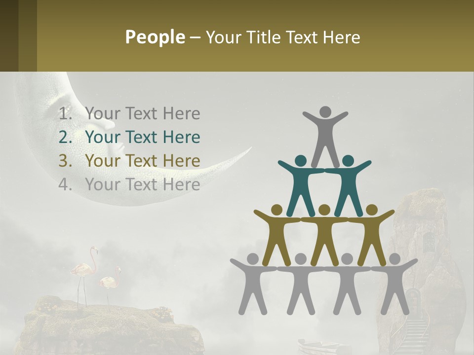 A Man Is Sitting On The Moon In The Sky PowerPoint Template