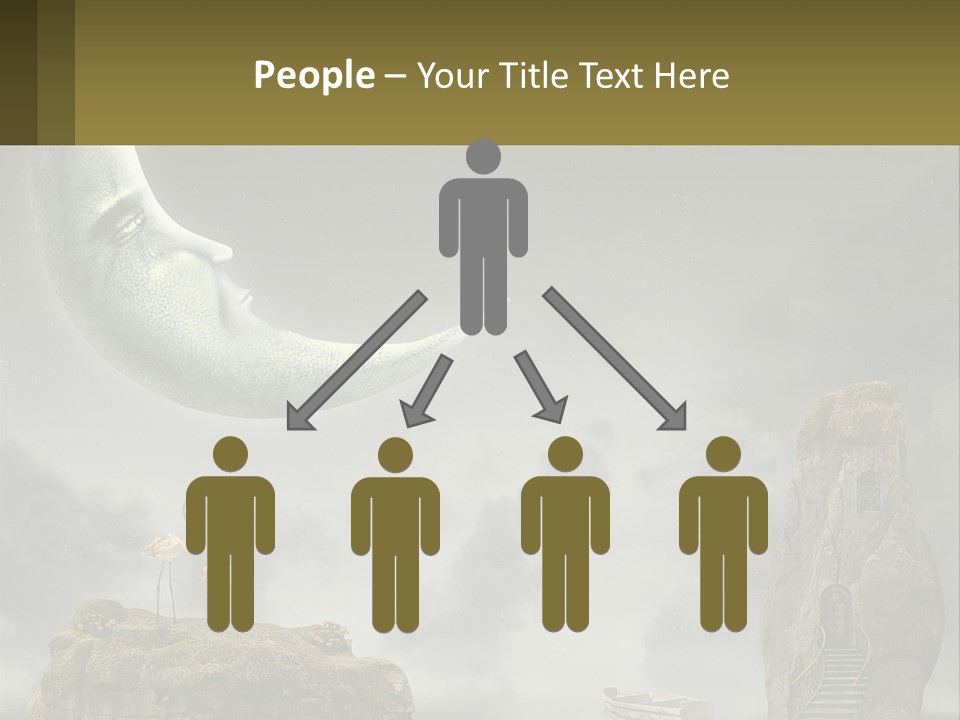 A Man Is Sitting On The Moon In The Sky PowerPoint Template