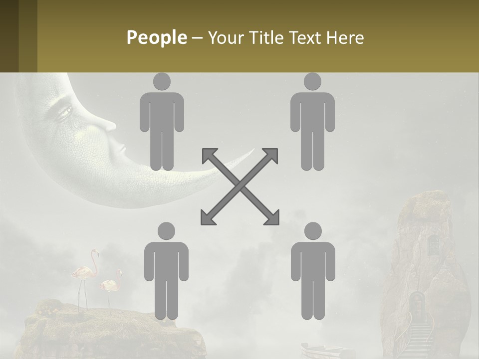 A Man Is Sitting On The Moon In The Sky PowerPoint Template