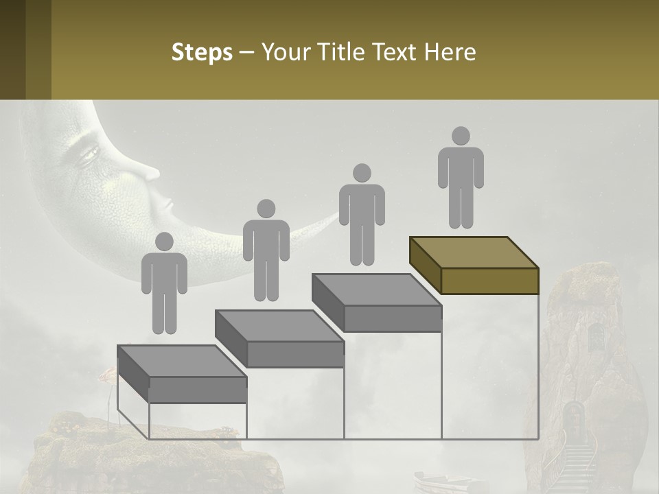 A Man Is Sitting On The Moon In The Sky PowerPoint Template