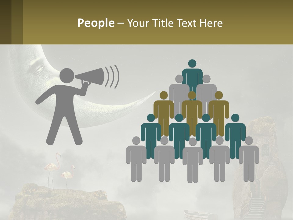 A Man Is Sitting On The Moon In The Sky PowerPoint Template