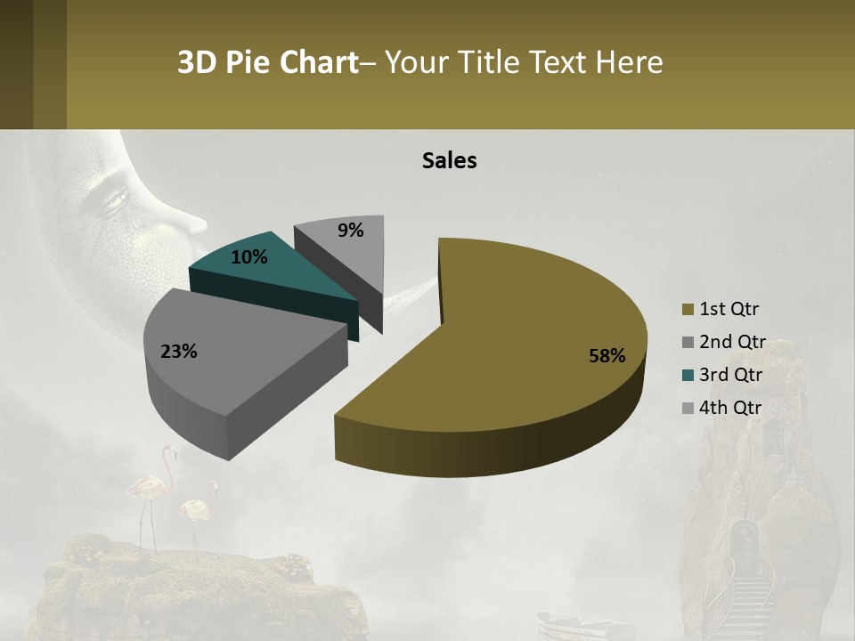 A Man Is Sitting On The Moon In The Sky PowerPoint Template