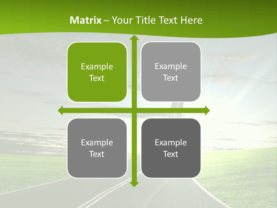 A Road With An Arrow Going Up Into The Sky PowerPoint Template