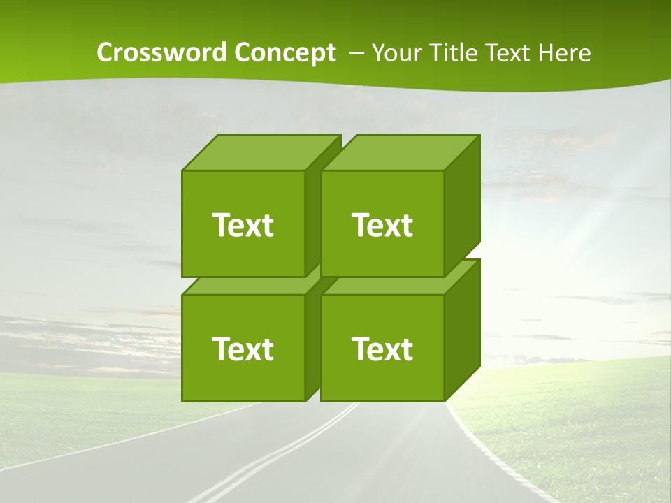 A Road With An Arrow Going Up Into The Sky PowerPoint Template