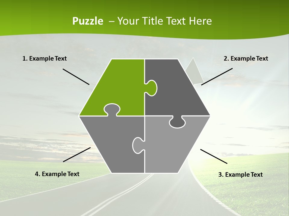 A Road With An Arrow Going Up Into The Sky PowerPoint Template