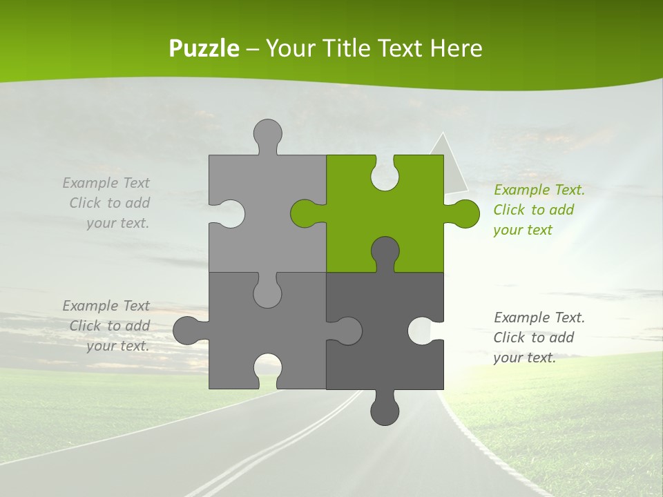 A Road With An Arrow Going Up Into The Sky PowerPoint Template