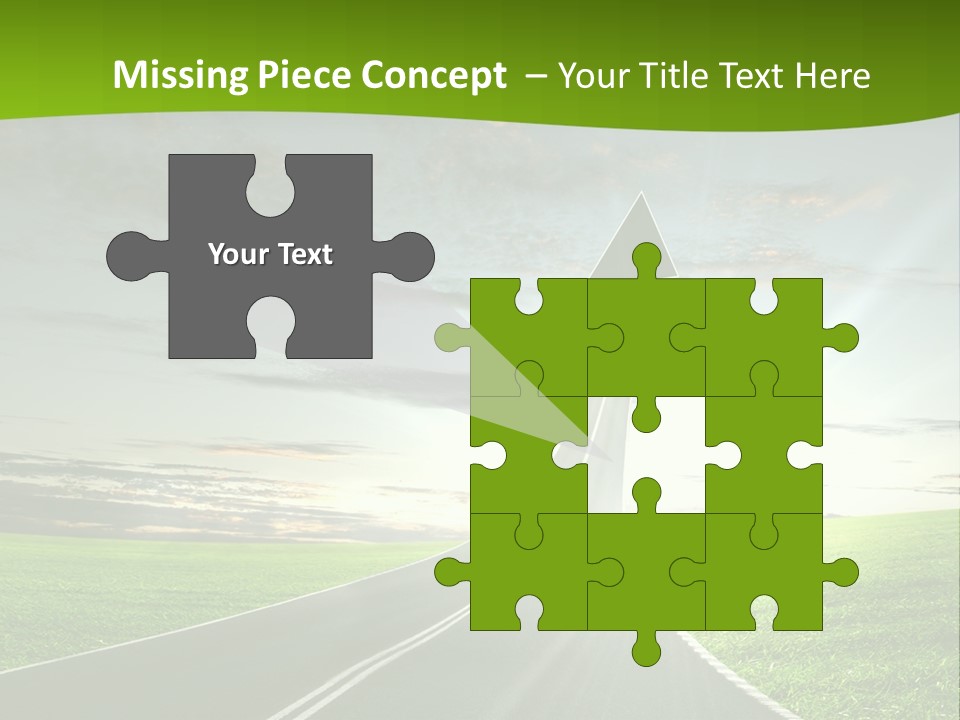 A Road With An Arrow Going Up Into The Sky PowerPoint Template