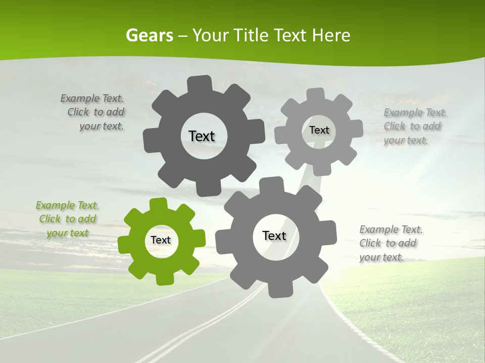 A Road With An Arrow Going Up Into The Sky PowerPoint Template