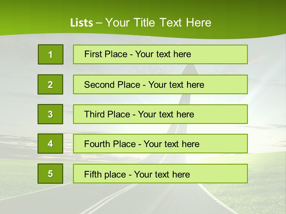 A Road With An Arrow Going Up Into The Sky PowerPoint Template
