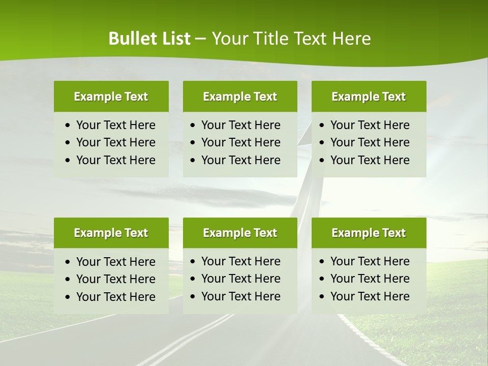 A Road With An Arrow Going Up Into The Sky PowerPoint Template