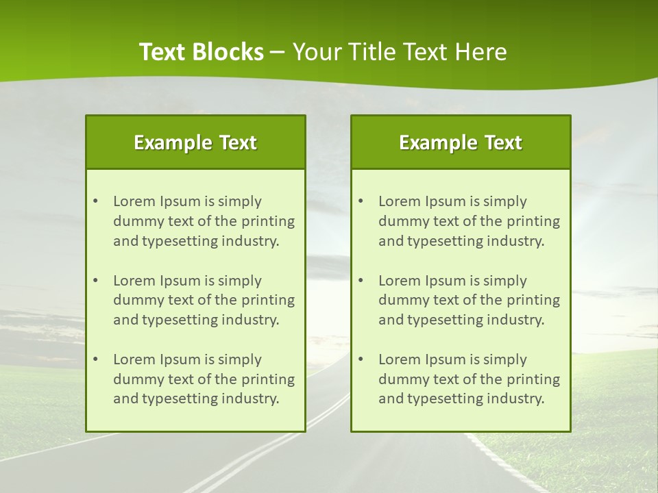 A Road With An Arrow Going Up Into The Sky PowerPoint Template