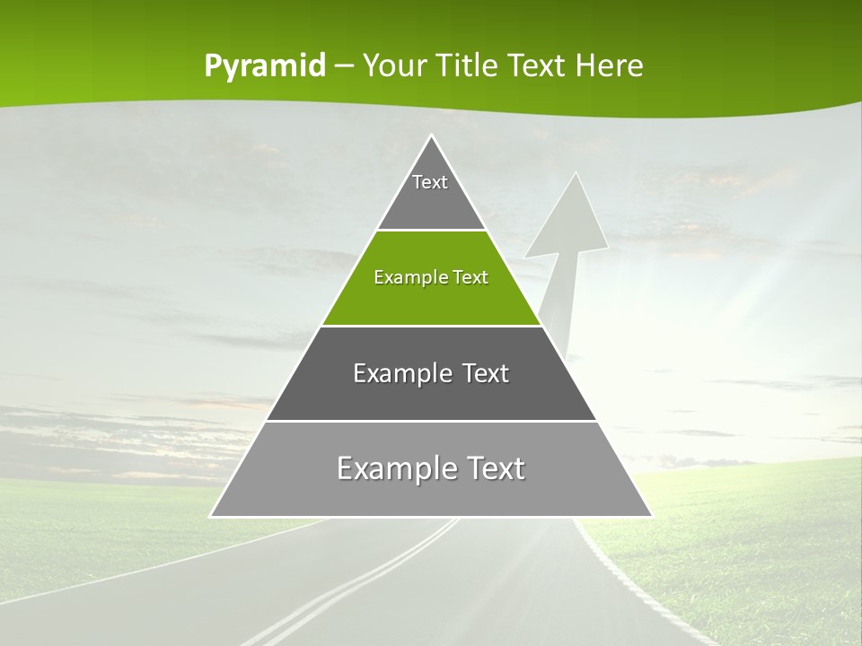 A Road With An Arrow Going Up Into The Sky PowerPoint Template