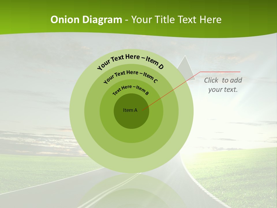 A Road With An Arrow Going Up Into The Sky PowerPoint Template