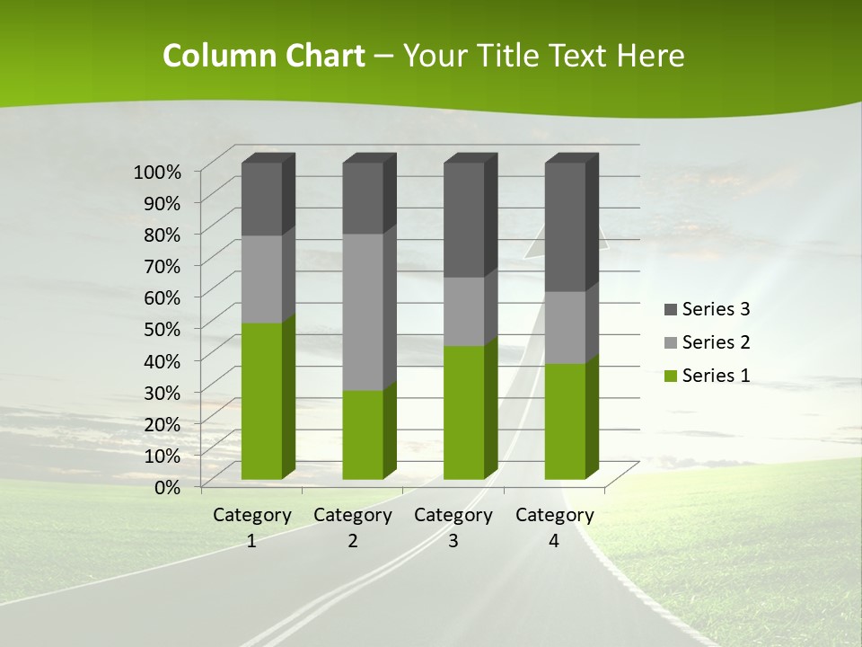 A Road With An Arrow Going Up Into The Sky PowerPoint Template