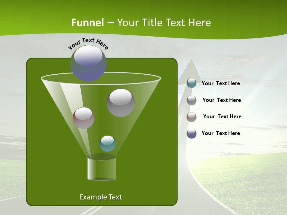 A Road With An Arrow Going Up Into The Sky PowerPoint Template