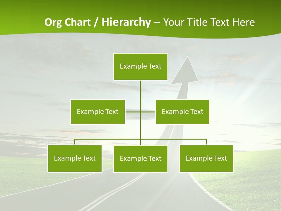 A Road With An Arrow Going Up Into The Sky PowerPoint Template