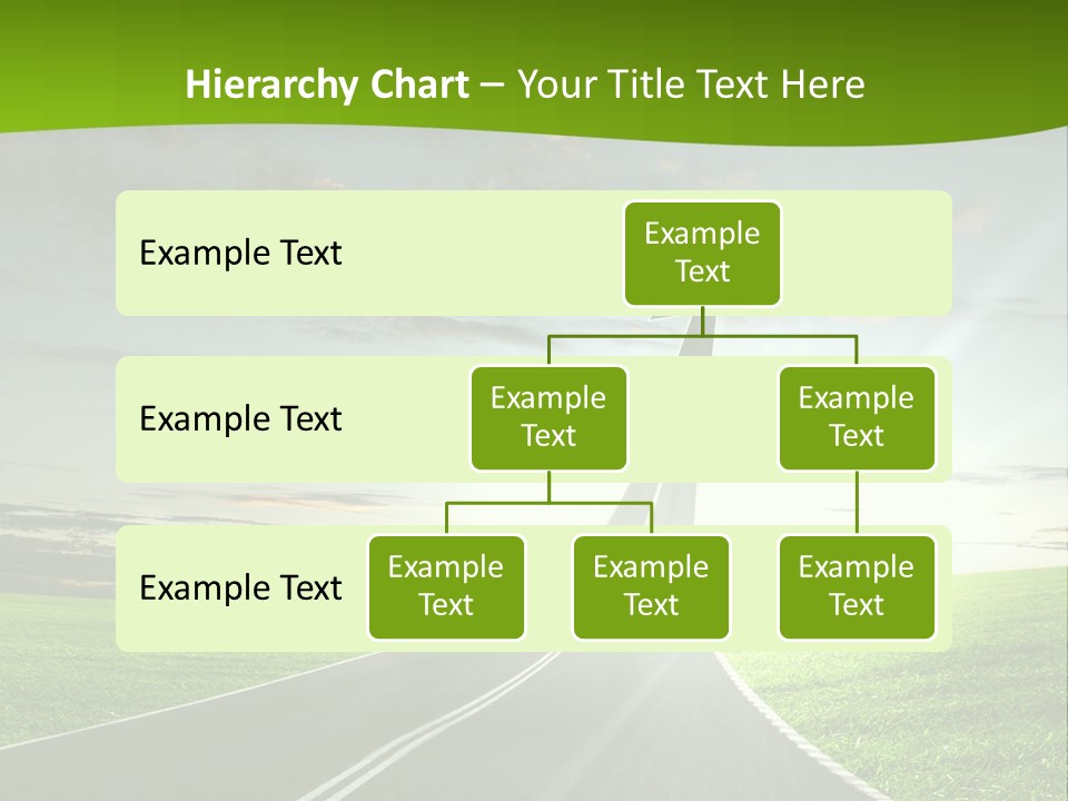 A Road With An Arrow Going Up Into The Sky PowerPoint Template