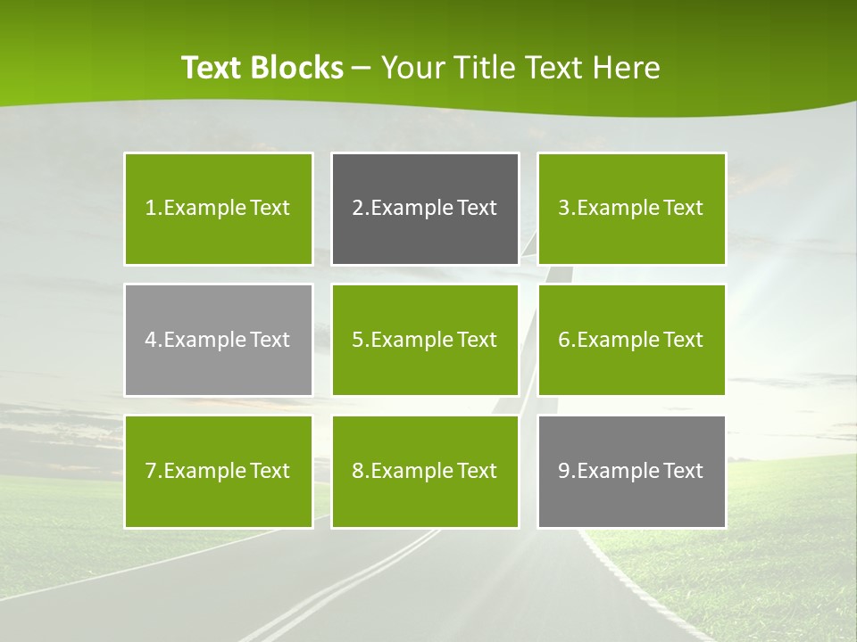 A Road With An Arrow Going Up Into The Sky PowerPoint Template