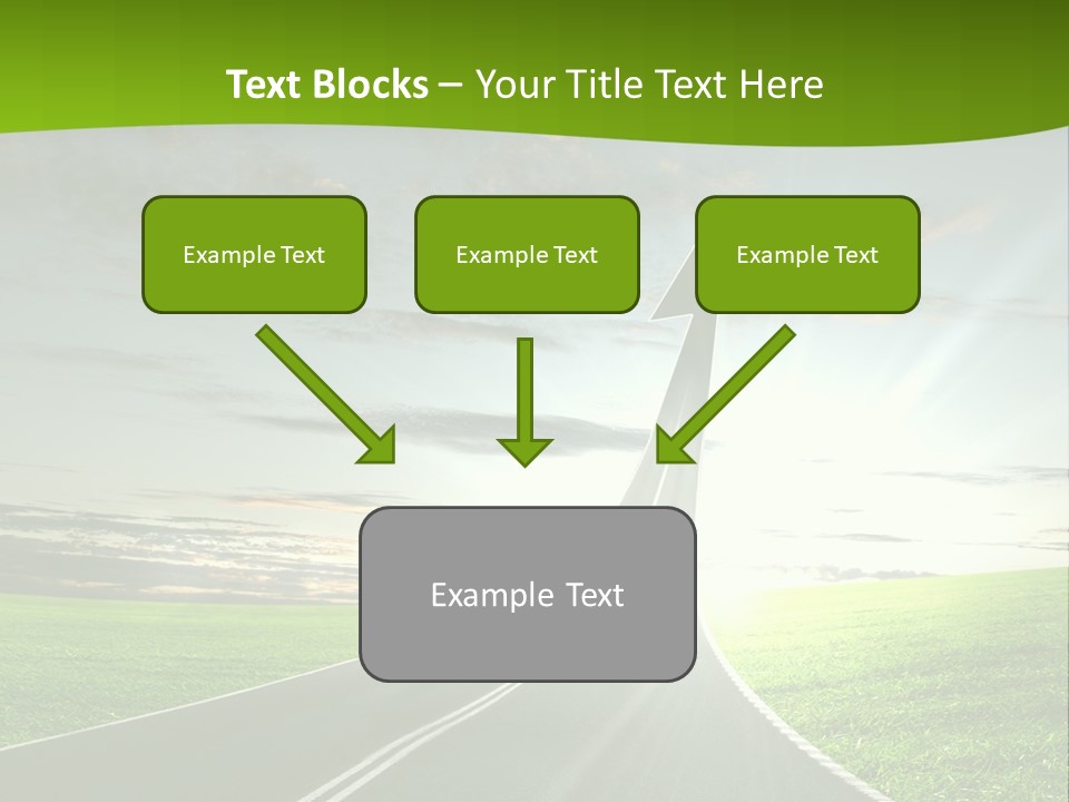 A Road With An Arrow Going Up Into The Sky PowerPoint Template