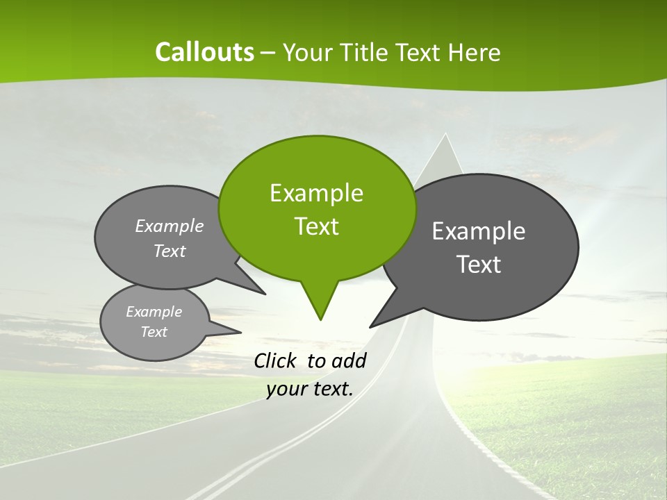 A Road With An Arrow Going Up Into The Sky PowerPoint Template