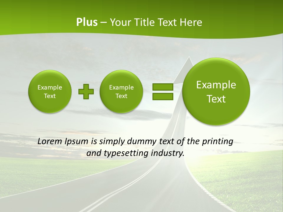 A Road With An Arrow Going Up Into The Sky PowerPoint Template