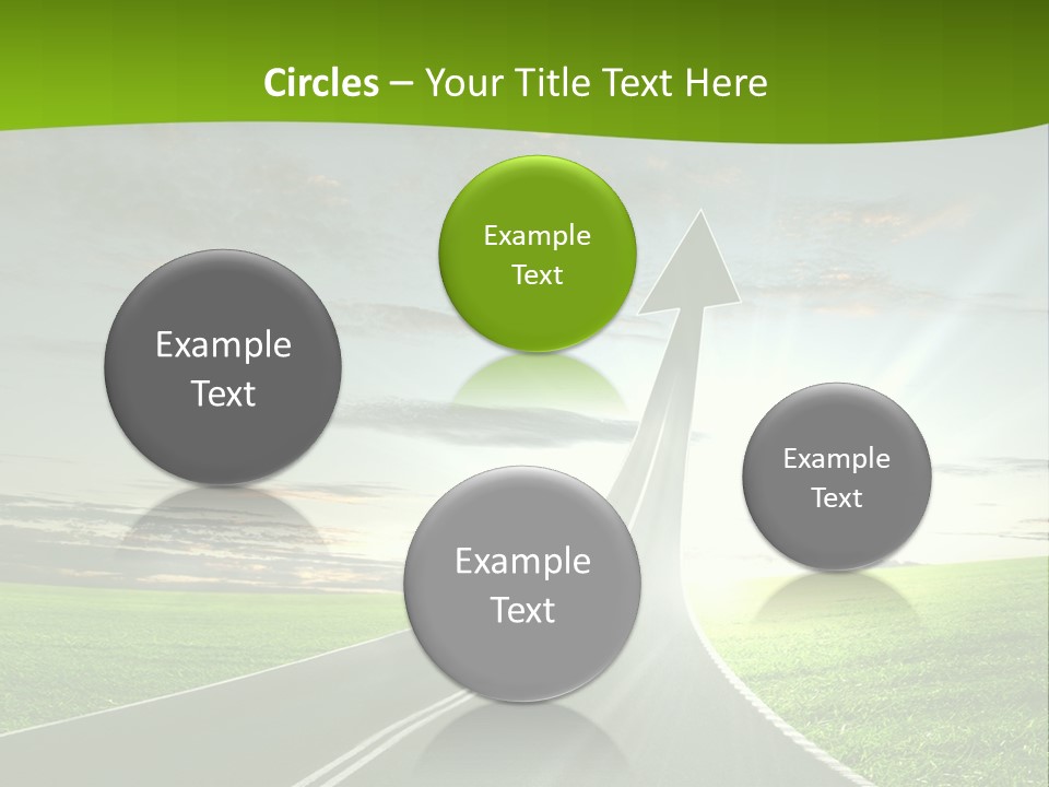 A Road With An Arrow Going Up Into The Sky PowerPoint Template