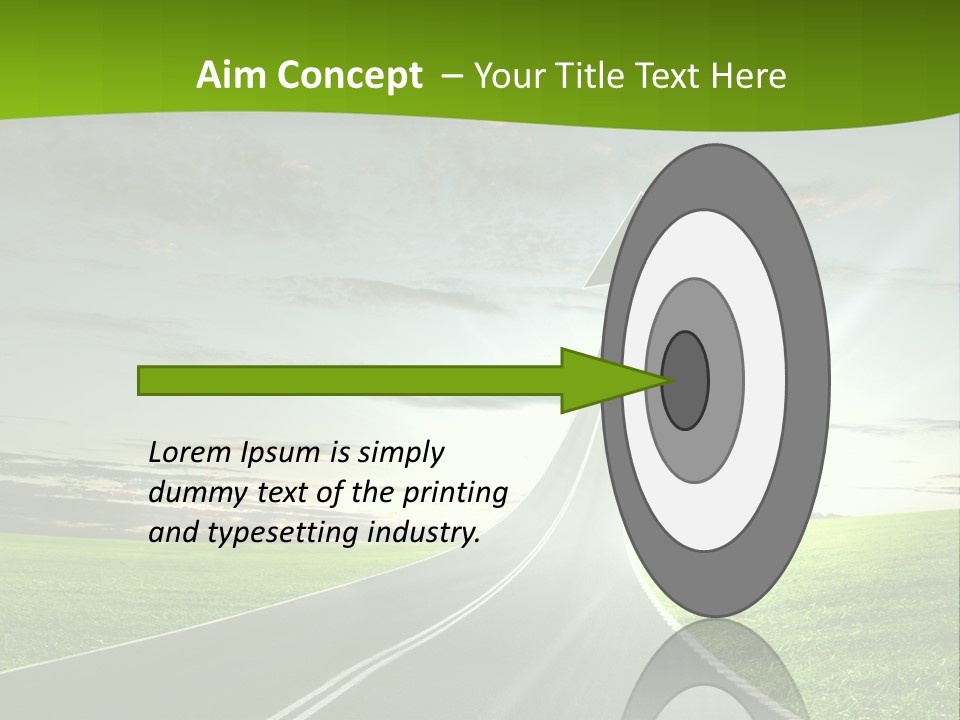 A Road With An Arrow Going Up Into The Sky PowerPoint Template