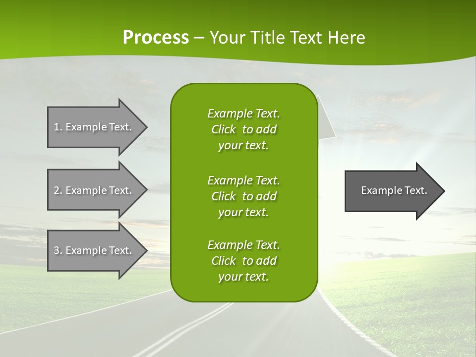A Road With An Arrow Going Up Into The Sky PowerPoint Template