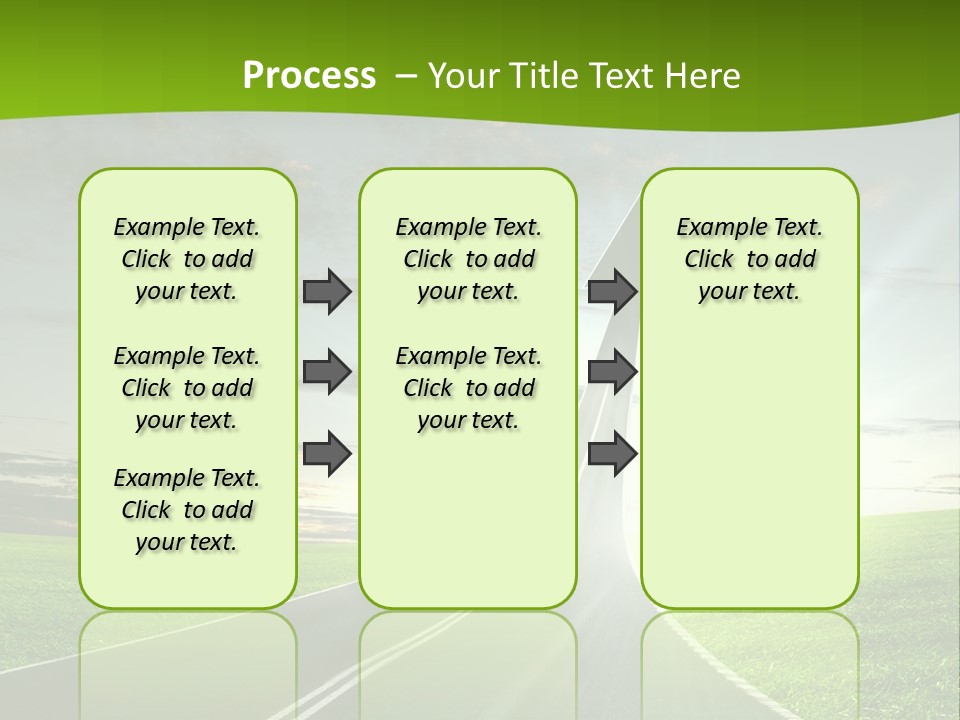 A Road With An Arrow Going Up Into The Sky PowerPoint Template